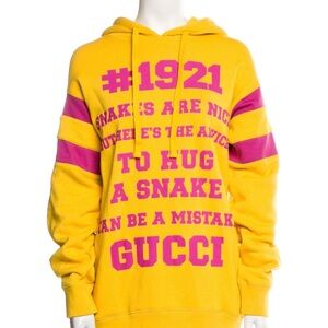 Gucci Vibrant Yellow Hoodie with Pink Accents